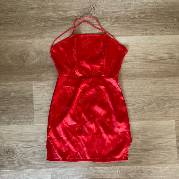 Satin Red Dress - Picture 1 of 3